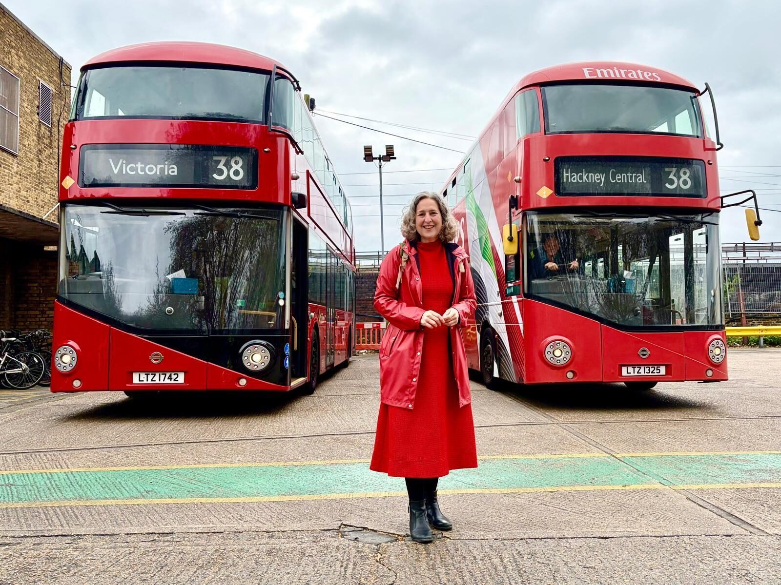 Mayor Caroline Woodley standing up for the 38 bus route at the local depot