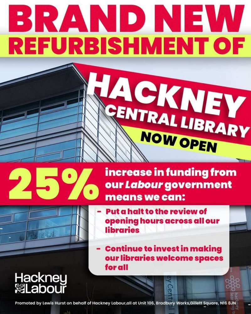 Hackney Labour halts review into library opening hours!